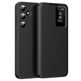 Etui z klapką do Samsung Galaxy A55 5G – czarne, Smart View Wallet z kieszenią na kartę
