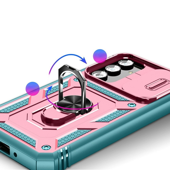 Etui do Samsung Galaxy A54 5G, Slide Lens Lid, Różowe / zielone