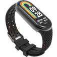 Pasek Silikonowy do Xiaomi Smart Band 10 / 9 / 8, Czarny / Pomarańczowy