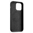 Etui skórzane do iPhone 16 Pro Max, ERBORD Leather MagSafe, czarne + Szkło na ekran