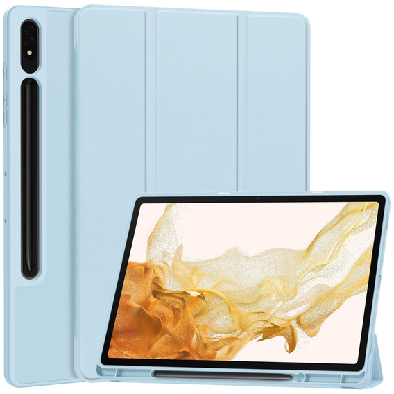 Etui do Samsung Galaxy Tab S9+ z miejscem na rysik, Niebieskie