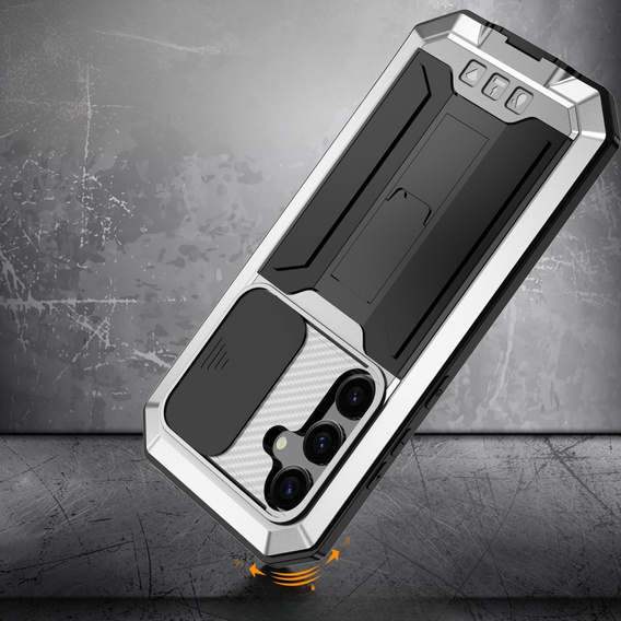 Etui pancerne do Samsung Galaxy S25+ Plus, R-JUST, srebrne