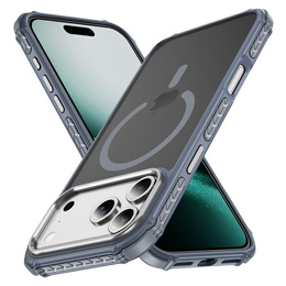 Etui pancerne do iPhone 17 Pro Max, Matt Case, do MagSafe, matowe z szarą ramką