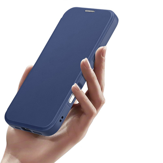 Etui z klapką Dux Ducis do iPhone 17 Pro Max, Skin X Pro, do MagSafe, granatowe