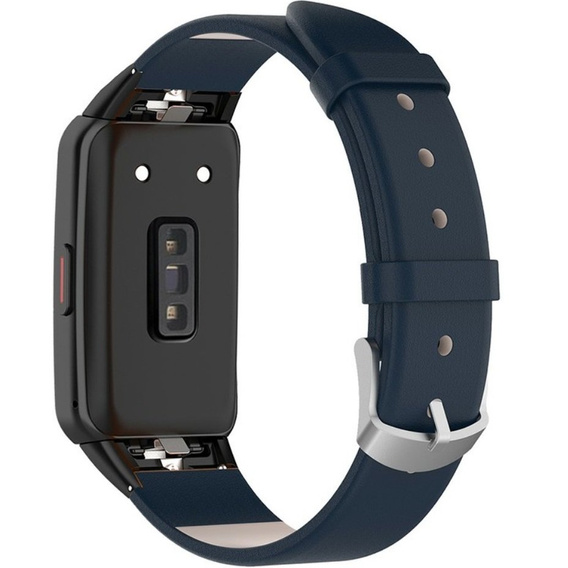 Pasek Skórzany ze skóry naturalnej do Huawei Band 6, Granatowy