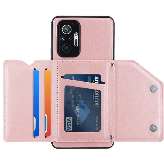 Etui Card Strap do Xiaomi Redmi Note 10 Pro / Pro Max - Rose Gold