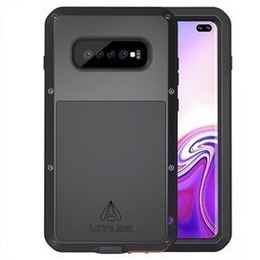 Etui Love Mei do Samsung Galaxy S10 Plus, pancerne ze szkłem, czarne