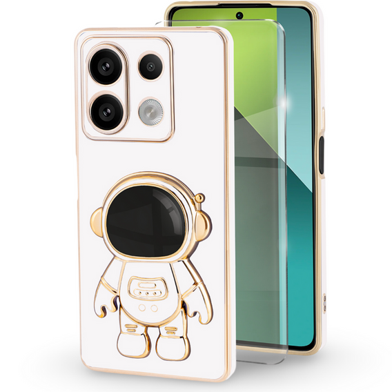 Etui do Xiaomi Redmi Note 13 Pro 5G, Astronaut, białe + Szkło Hartowane 9H