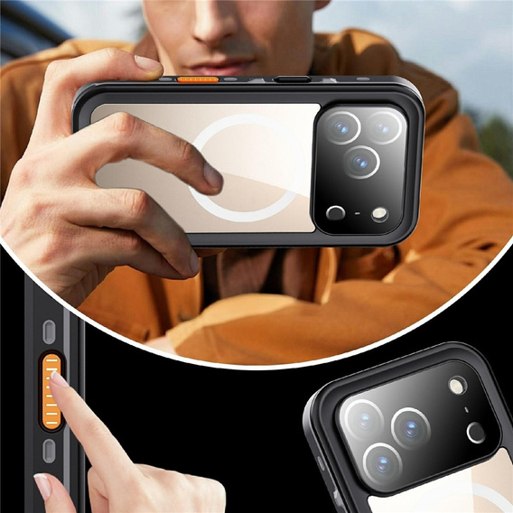 Etui Wodoodporne IP68 do iPhone 17 Pro, SHELLBOX MagSafe, czarne