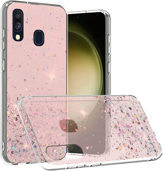 Etui do Samsung Galaxy A40, Glittery, różowe