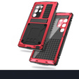Etui pancerne do Samsung Galaxy S25 Ultra, R-JUST z podstawką pod obiektywami, czerwone
