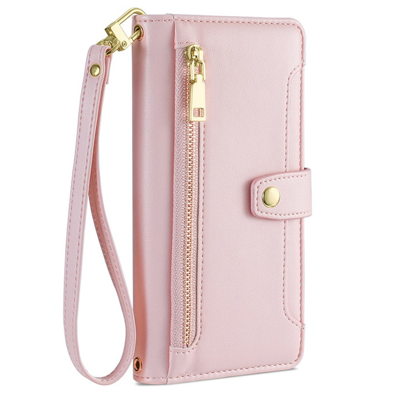 Etui z klapką do Xiaomi 13T / 13T Pro / Redmi K60 Ultra Wallet Zipper Pocket, różowe
