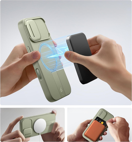 Etui do iPhone 17, Suritch Shockproof, do MagSafe – zielone