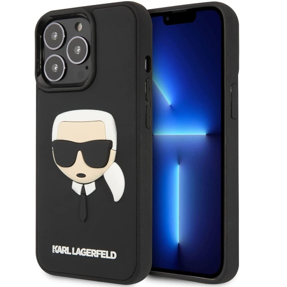 Etui Karl Lagerfeld do iPhone 13 Pro, 3D Rubber Karl's Head, czarne