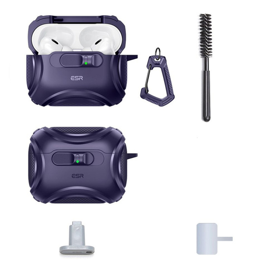 ESR Etui na słuchawki Airpods Pro 3, Cyber Flicklock Halolock MagSafe, purple