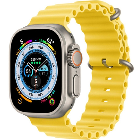 Pasek Silikonowy do Apple Watch 1/2/3/4/5/6/7/8/9/SE 38/40/41/MM, Żółty