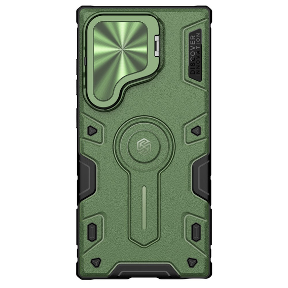 Etui do Samsung Galaxy S24 Ultra, pancerne Nillkin, CamShield Armor Prop, Zielone