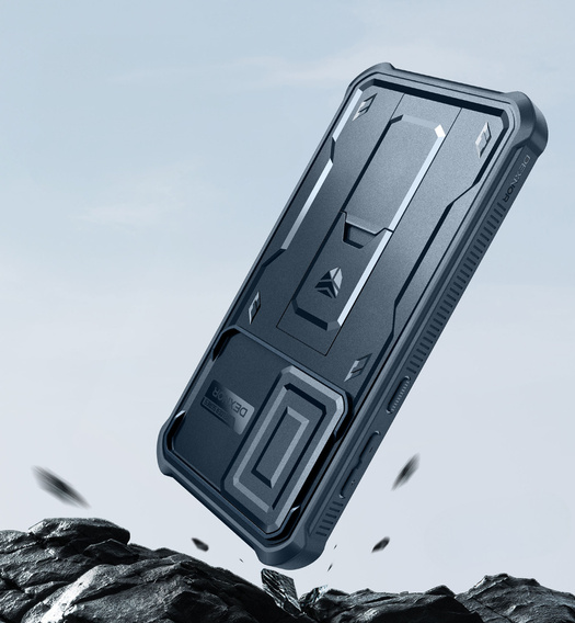 Etui pancerne do Samsung Galaxy A56 5G, Dexnor Kickstand Cam Protector, niebieskie
