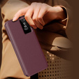 Etui do Samsung Galaxy S25 Edge – Smart View z kieszenią na kartę, bordowe