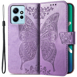 Etui z klapką do Xiaomi Redmi Note 12 4G, Butterfly, fioletowe