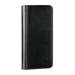 Etui do Samsung Galaxy A54 5G, skórzane book case, czarne + szkło