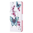 Etui z klapką do Xiaomi 13 Lite, Wallet, Butterflies & Flowers białe