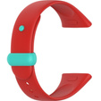 Pasek Silikonowy do Xiaomi Redmi Watch 3, Czerwony / Turkusowy