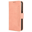 Etui z klapką do Oppo Reno 14 F / 14 FS, Card Slot, różowe