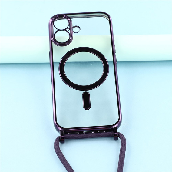 Etui do iPhone 17, Electro MagSafe, fioletowe + Smycz