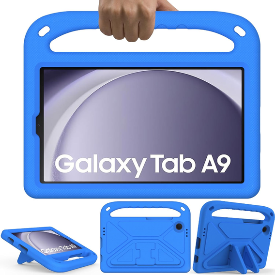 Etui dla dzieci do Samsung Galaxy Tab A11/A9, dziecięce z uchwytem, Niebieskie