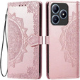 Etui z klapką do Realme C61, Mandala, różowe rose gold