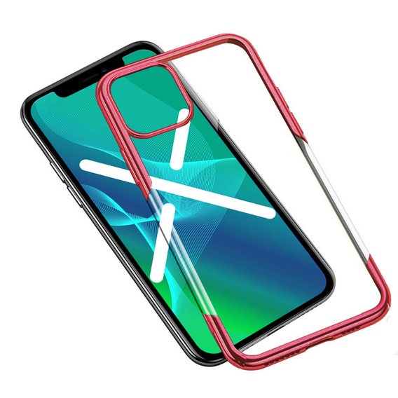 Etui Electroplated Frame do iPhone 13 Pro Max - Red