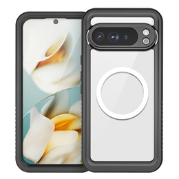 Etui Wodoodporne IP68 do Google Pixel 10 Pro XL, Redpepper, do MagSafe, przezroczyste z czarną ramką