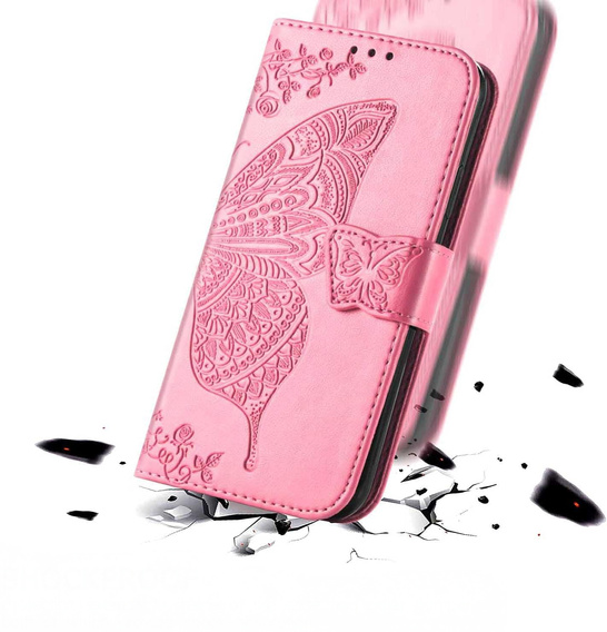 Etui z klapką do Motorola Edge 60 / 60 Fusion, Butterfly, różowe rose gold