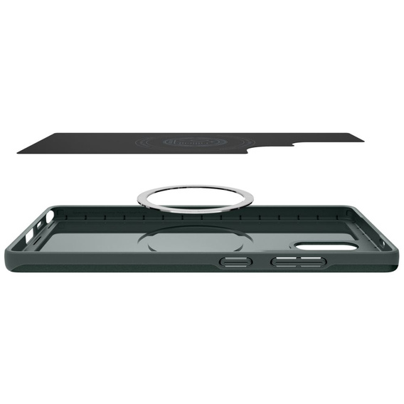 Etui Spigen do Samsung Galaxy S25 Ultra, Thin Fit Mag, zielone + Szkło hartowane 9H