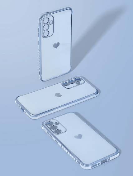 Etui do Samsung Galaxy A35 5G, Electro heart, niebieskie + Szkło Full Glue Ceramic