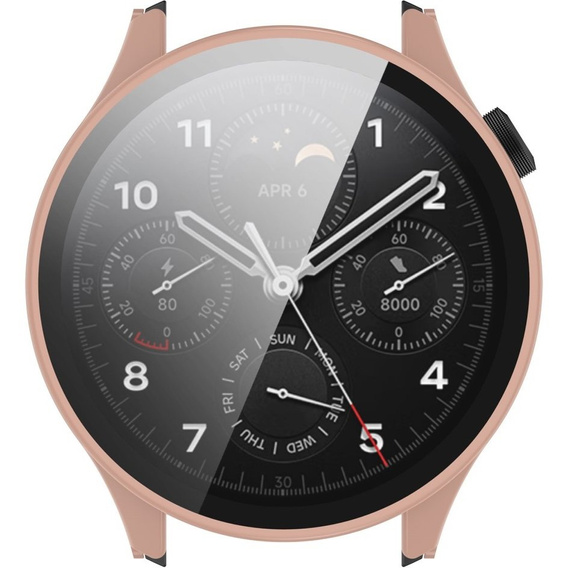 2w1 Etui + Szkło Hartowane do Xiaomi Watch S1 Pro, Różowe