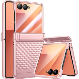 Etui do Samsung Galaxy Z Flip7 5G, PC Case, ze szkłem, różowe