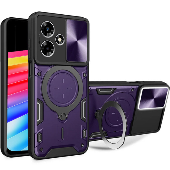 Etui pancerne do Infinix Hot 30 4G, CamShield Slide, fioletowe
