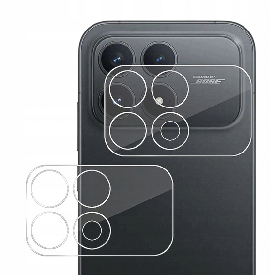 2x Szkło hartowane na aparat ERBORD do Xiaomi Poco F8 Pro, Przezroczyste