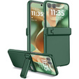 Etui do Motorola Razr 60 Ultra, PC Case, ze szkłem i podstawką, zielone