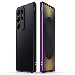 Etui bumper z metalową ramką do Samsung Galaxy S25 Ultra – fioletowe