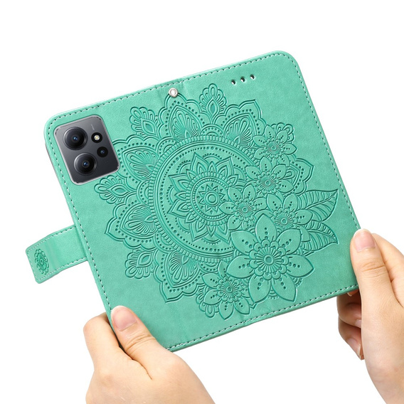 Etui z klapką do Xiaomi Redmi Note 12 4G, Mandala Flower, zielone