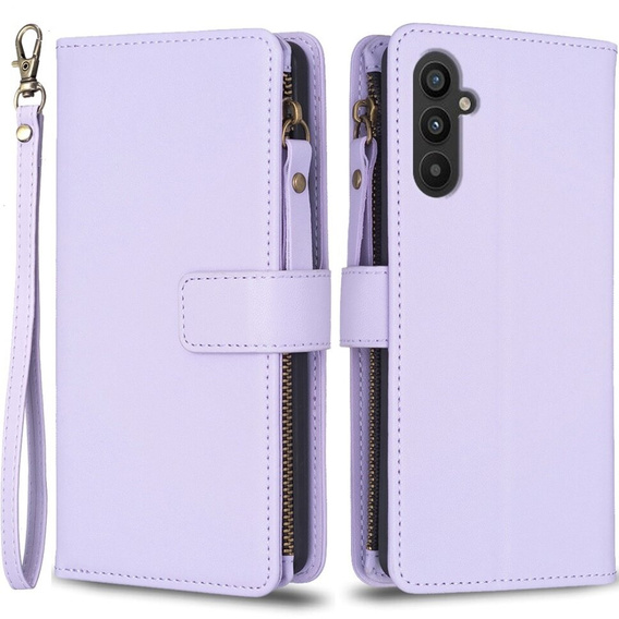 Etui z klapką do Samsung Galaxy A25 5G, Wallet Zipper Pocket, fioletowe