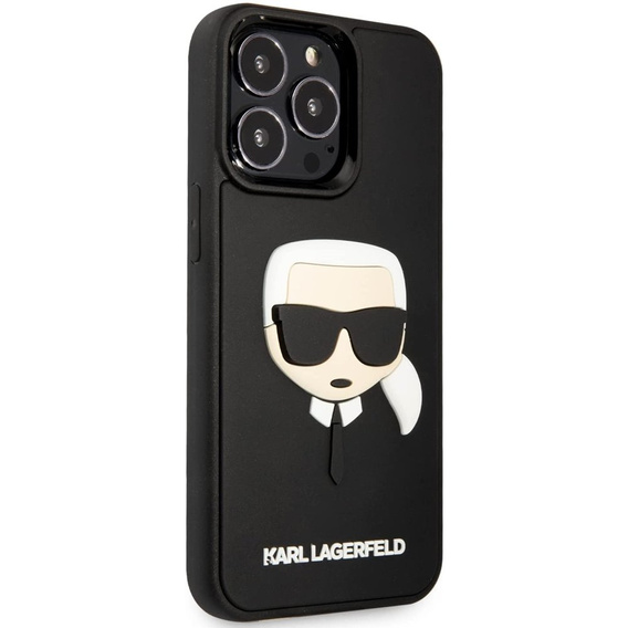 Etui Karl Lagerfeld do iPhone 13 Pro, 3D Rubber Karl's Head, czarne