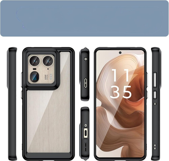 Etui do Motorola Edge 50 Ultra, Fusion Hybrid, przezroczyste / czarne