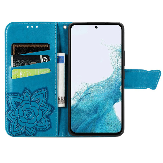 Etui z klapką do Samsung Galaxy A36 5G, Butterfly, niebieskie