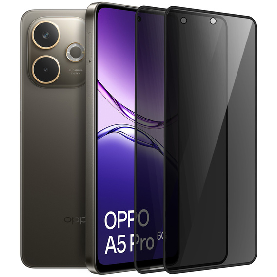 2x Szkło Prywatyzujące do Oppo A5 Pro 5G, ERBORD Anti-Spy Hartowane