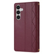 Etui z klapką do Samsung Galaxy A56 5G, Rhombus Crossbody Leather, bordowe