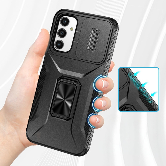 Etui do Samsung Galaxy A05s, Slide Lens Lid, Czarne